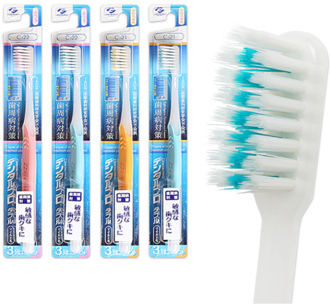 덴탈프로 칫솔 W시리즈 마일드 3열헤드 부드러운모(C3 21), 1개, 1개입