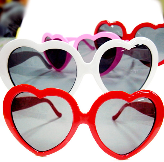TTangs 패션안경 하트안경 파티안경 선글라스 (큐빅 하트 원형 별 픽셀)