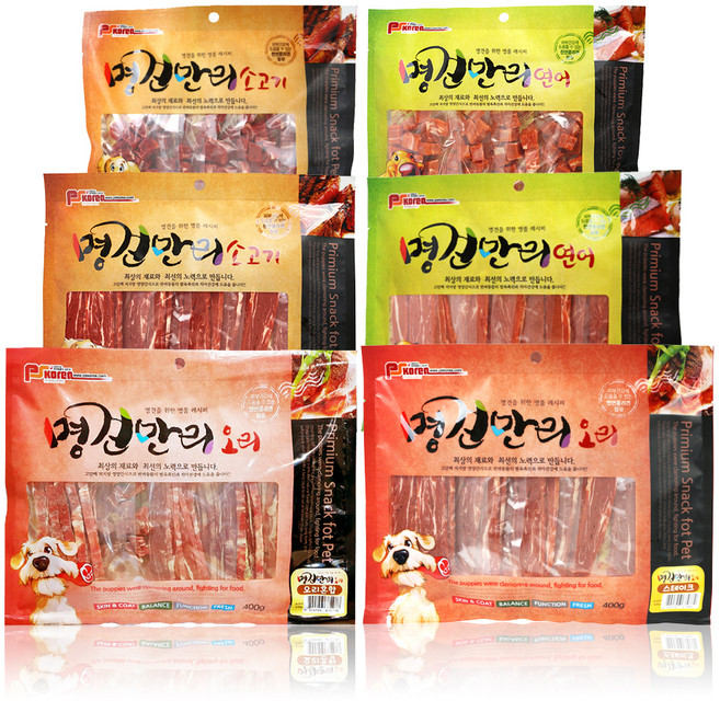 [명견만리]애견간식 모음전/강아지간식/애견용품, 오리슬라이스, 400g, 1개