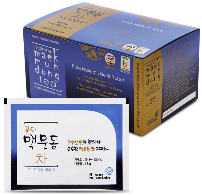 꽃뫼 볶은 볶음 맥문동차 (1.5g x 30티백) 1박스, 1.5g, 30개입