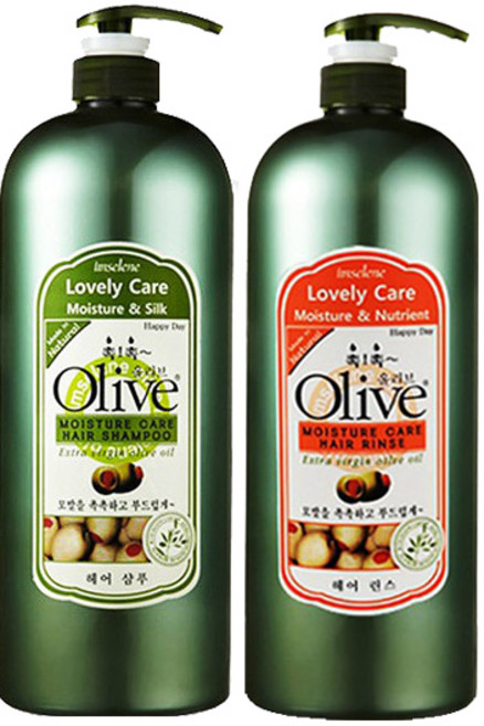 1+1 아임세레느 올리브 헤어 대용량 샴푸+ 린스, 1세트, 1.5L