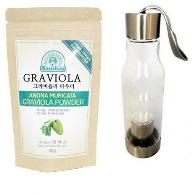 쌈바스 브라질그라비올라분말(파우더)50g 차가버섯 + 전용물병, 1개, 50g, 50g