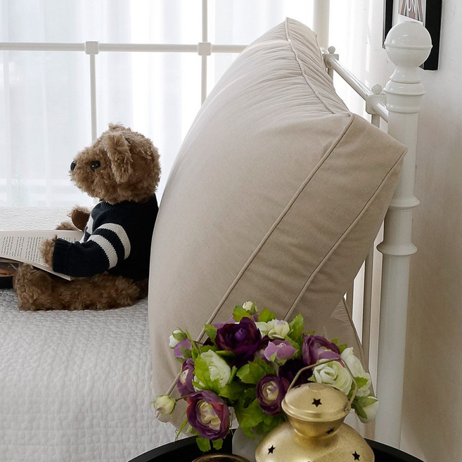 라움스튜디오 브러쉬드코튼 침대 헤드쿠션 (샌드베이지)