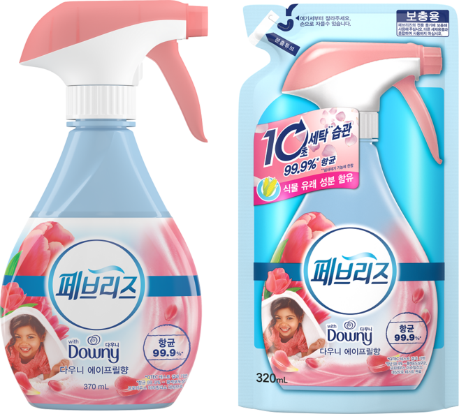 페브리즈 다우니 에이프릴향 370ml + 320ml 합본팩 섬유 탈취제, 1개, 690ml