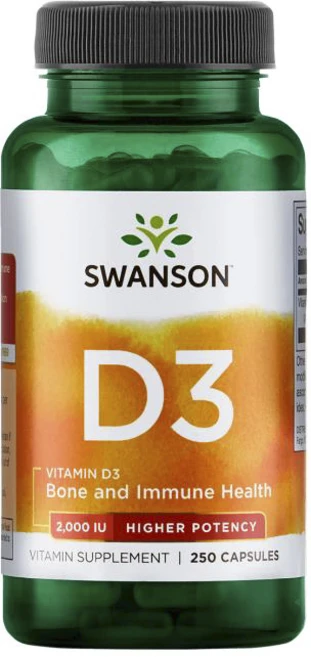 스완슨 비타민 D3 2000IU 캡슐, 250정, 1개 - 쿠팡