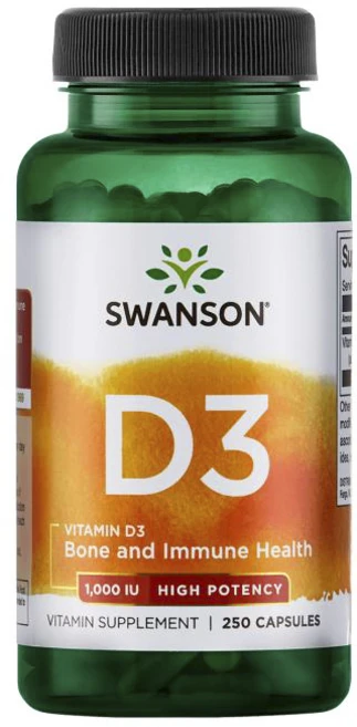 스완슨 비타민 D-3 1000 IU 캡슐, 1개, 250정 - 쿠팡