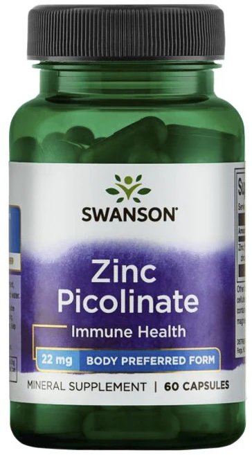 스완슨 아연 피콜리네이트 22mg 캡슐, 60정, 1개 - 쿠팡