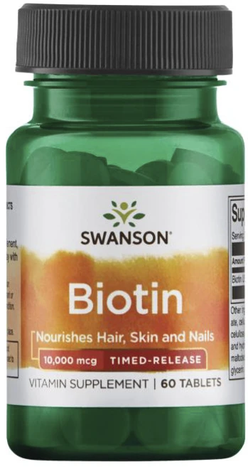 스완슨 비오틴 10000mcg 타임 릴리즈 타블렛, 1개, 60정 - 쿠팡