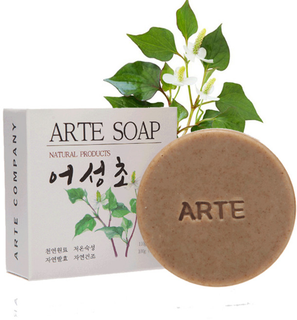 아르떼 어성초 비누 비누거품망증정, 100g, 1개