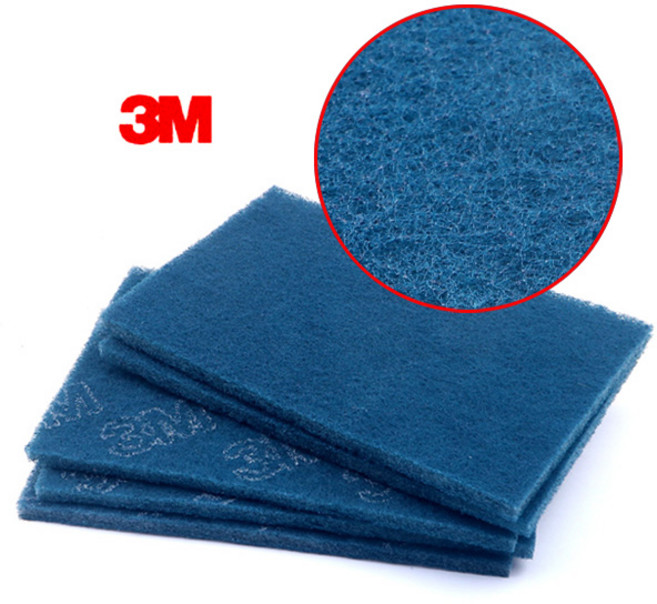 3M 핸드 패드 다목적 수세미 320 마이티 블루 스펀지 다용도 사포 샌딩 클리닝 보풀 녹 제거 스틸울, 1개, 1개