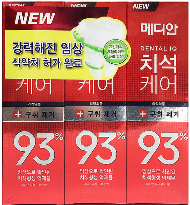 메디안 치석구취 치약 120g*3입, 360g, 1개