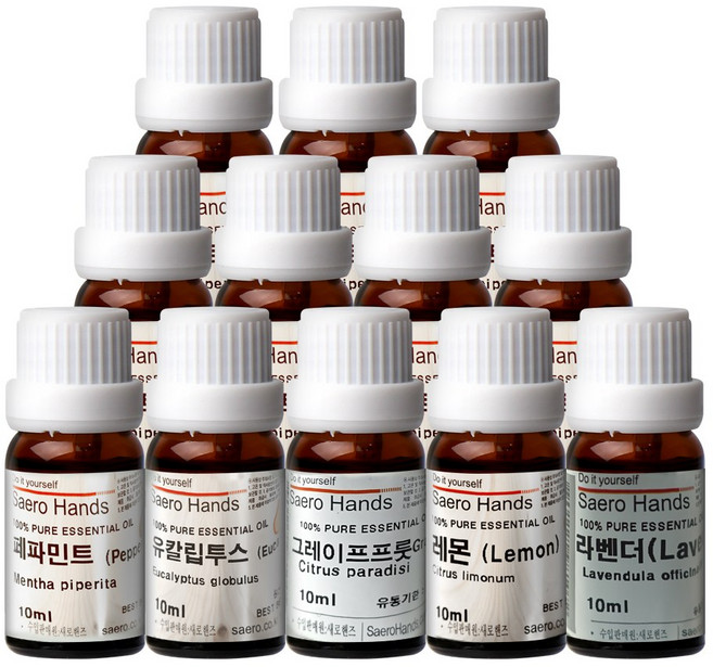 새로핸즈 천연 에센스 아로마오일 10ml 17종택1 라벤더/티트리/파인/페퍼민트, 1개