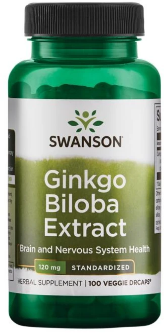 스완슨 징코 빌로바 추출물 120mg 베지 DR캡, 1개, 100정 - 쿠팡