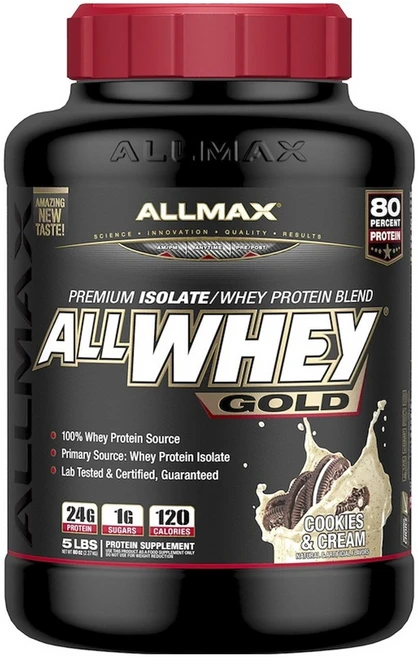 Allmax 올 웨이 골드 프리미엄 아이솔레이트 프로틴 블렌드, 쿠키 크림(Cookies Cream), 1개 - 쿠팡