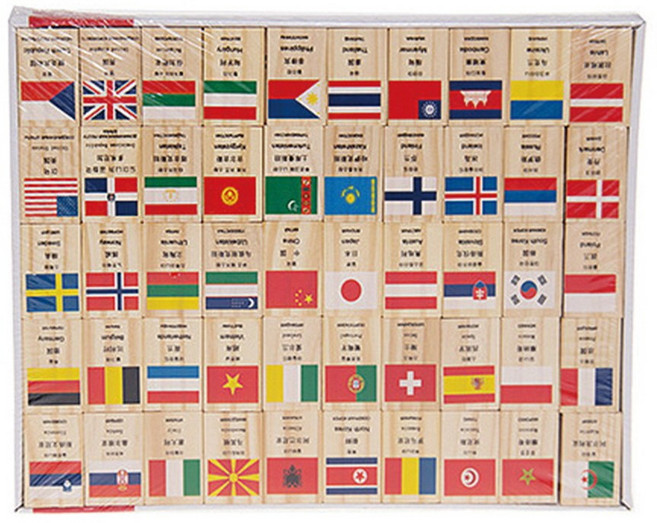 나무도미노(세계국기)-나무도미노100개 /교구8203