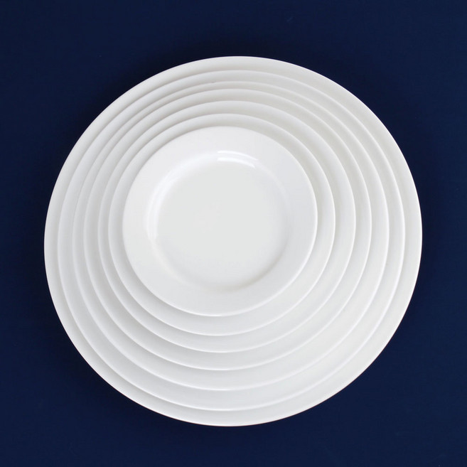 화이트 양식접시 7~12인치/원형접시/부페접시/앞접시, 1개, 6호