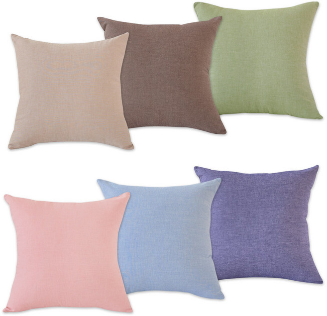 스타일공간 단색 선염 쿠션커버10컬러, 데님핑크