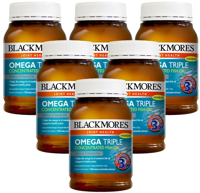 블랙모어스 고농축 오메가 트리플 150캡슐 X 6개, 150정, 1세트 - 쿠팡