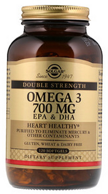 솔가 더블 스트랭스 오메가-3 700mg 소프트젤 글루텐 프리, 120정, 1개