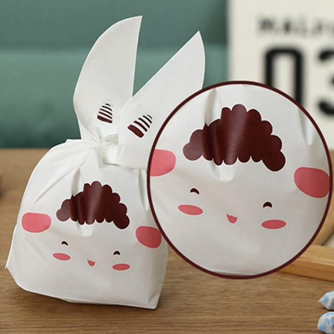 땡쓰몰 토끼봉투 캐릭터포장비닐 보자기포장, 1.토끼봉투M(13*23)/02.수줍은양, 1매