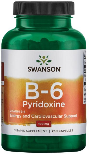 스완슨 B-6 피리독신 100mg 캡슐, 250정, 1개