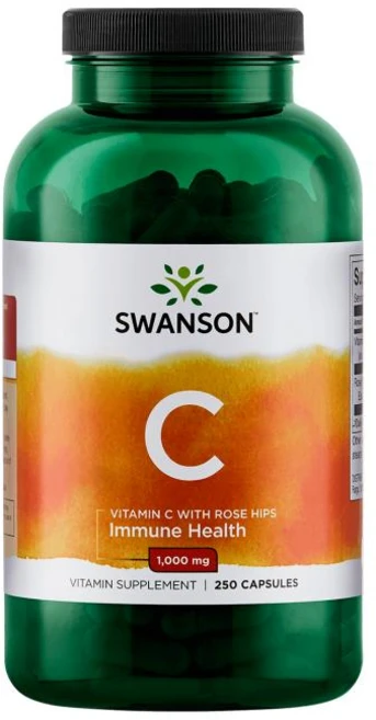 스완슨 비타민 C 로즈 힙 1000mg 캡슐, 1개, 250정 - 쿠팡