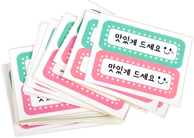 벅스웨이 맛있게드세요 스티커, 1세트, 500개