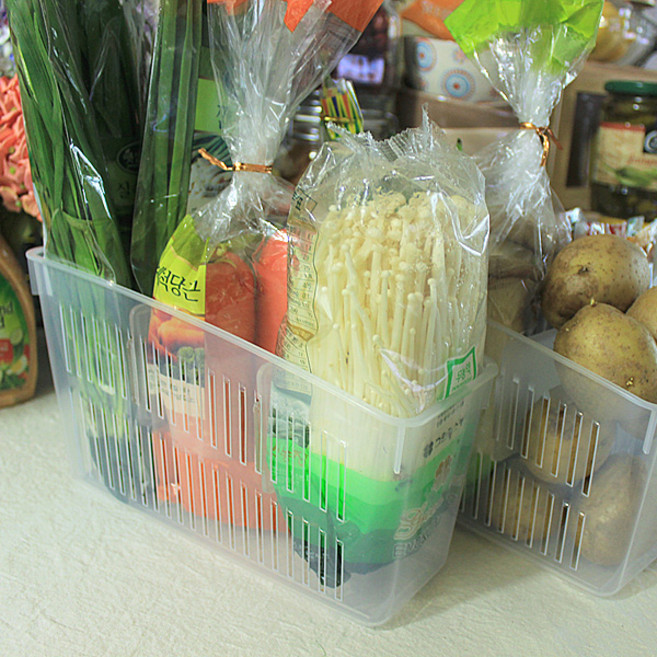 냉장고 야채실 정리 박스 칸막이 수납 보관 용기, 1개
