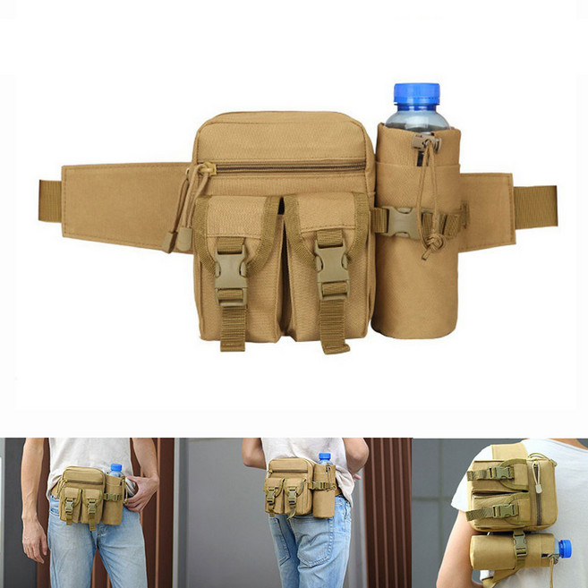와이지알씨 밀리터리 멀티형 허리 가방 모음 등산 캠핑 힙색 여행, 6.멀티형 허리가방 브라운픽셀, 1개