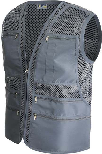 싸구요 남성용 등산 작업 아웃도어 망사 조끼 SM 10