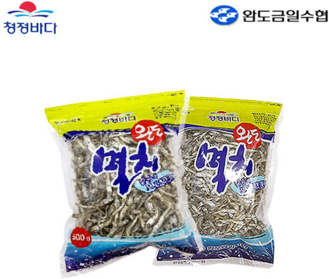 [완도금일수협] 청정바다 멸치2종세트 대멸500g+중멸500g(지퍼팩), 1박스