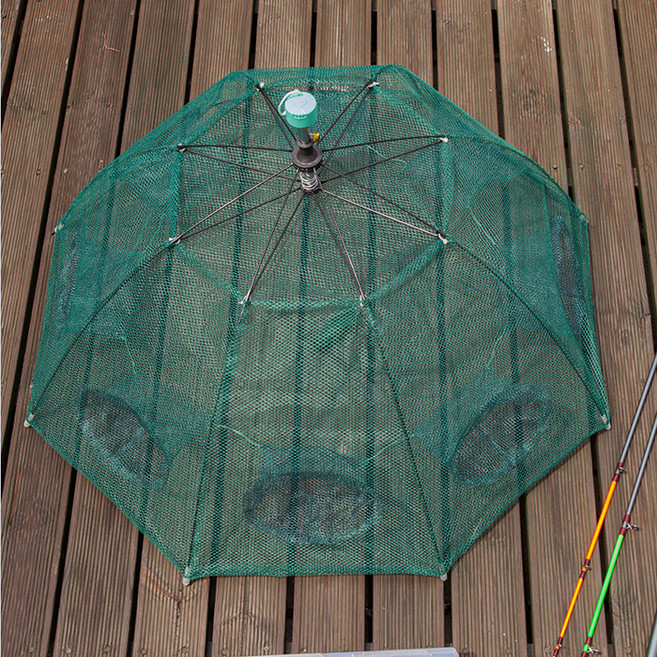 조화e 8구의넓은 채집 입구 자동통발 미끼통 그물주머니 통발 그물망
