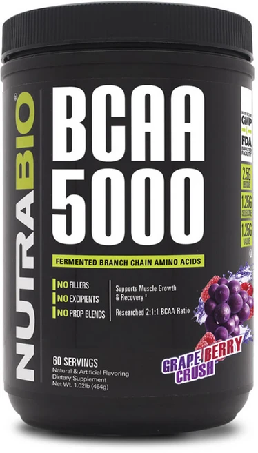뉴트라바이오 BCAA 5000 그레이프 베리 크러쉬 비건, 1개, 464g - 쿠팡