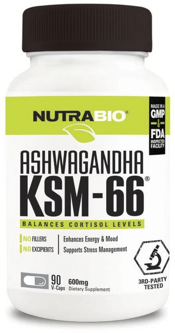 뉴트라바이오 아슈와간다 KSM-66 600mg 브이-캡 비건, 1개, 90정 - 쿠팡