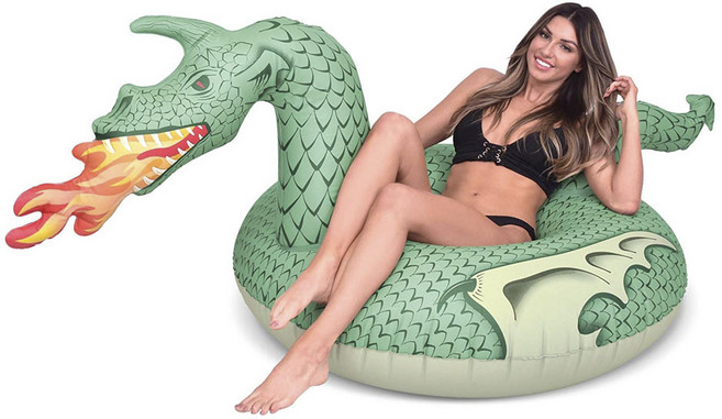 고플로츠 인플레이터블 래프트 플로트 파티 성인용 튜브, 1개, Fire Dragon