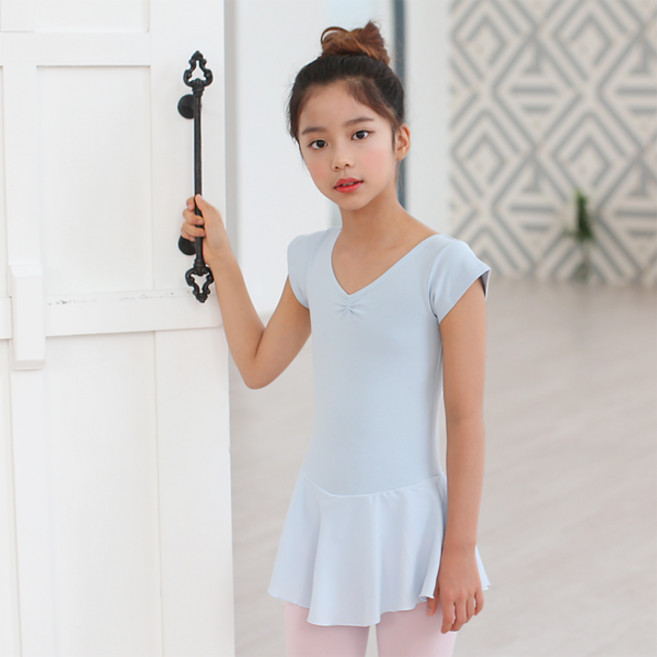 국산 베이직 반팔 쉬폰발레복(스카이블루)
