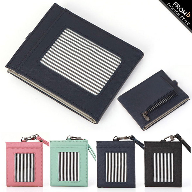 프롬비 천연가죽 학생지갑 라임블라썸 목걸이카드지갑 카드목걸이