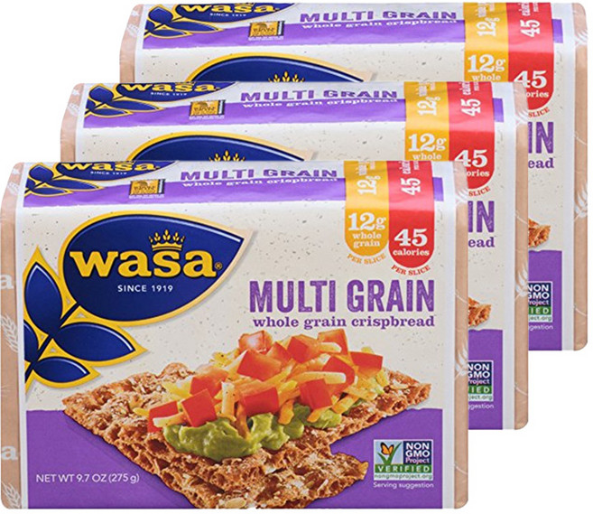 Wasa Flatbread 크리스프 브래드 멀티 그레인, 275g, 3개