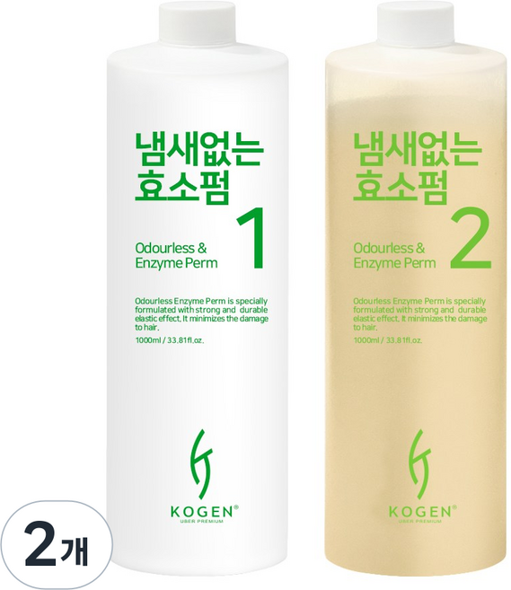 코겐 냄새 없는 효소펌 멀티펌 파마약 1제 2제 각, 2개, 1000ml