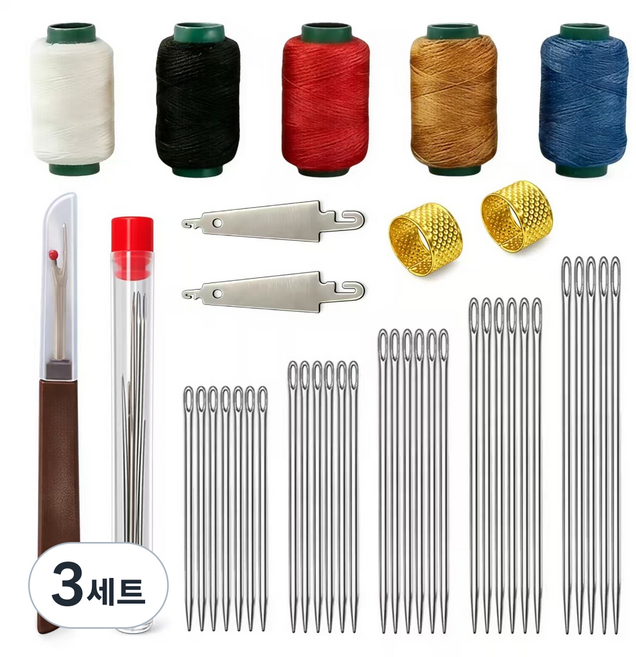 41종/세트 프리미엄 바느질 세트 의류재사용바늘 큰 바늘 구멍 재봉 도구, 3세트, 41종