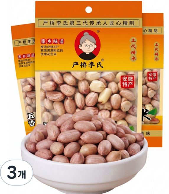할머니 볶음 땅콩 오향맛, 3개, 105g