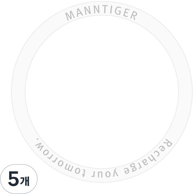 만타이거 맥세이프 호환 거치링 스틸 플레이트 스티커, 5개, 화이트