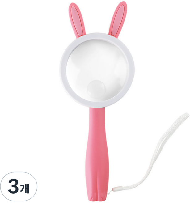 멜팅마켓 휴대용 손잡이형 돋보기, 핑크, 3개