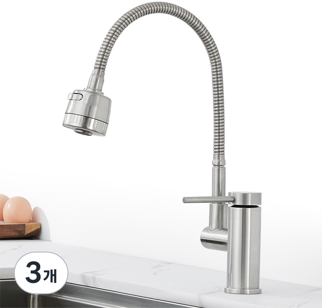 준앤코 KF601 대붙이 코브라 싱크대 수전, 3개