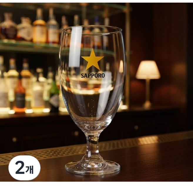 삿포로 맥주잔 삿포로와인타입400ml맥주잔, 2개