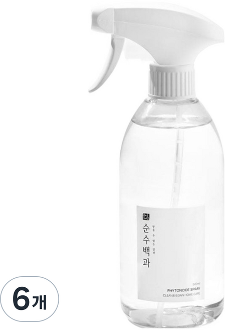 순수백과 피톤치드 프리미엄 스프레이 본품, 500ml, 6개