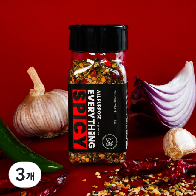 원파디 에브리띵 스파이시 시즈닝 | 에브리띵 베이글 시즈닝 매운맛, 3개, 60g