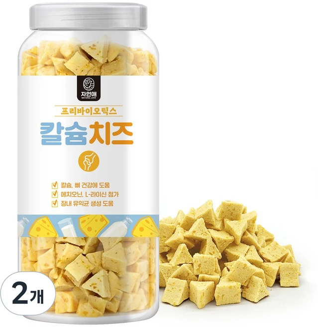 자연애보틀 치즈 강아지 영양간식, 450g, 2개 - 쿠팡