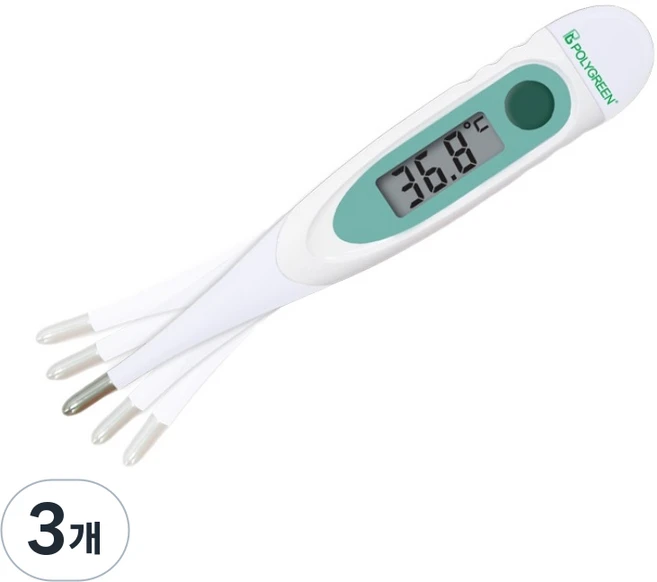 겨드랑이체온계 액와체온계 수은 대용 약국 신생아 아기 강아지, 플랙서블팁-10초, 3개 - 쿠팡