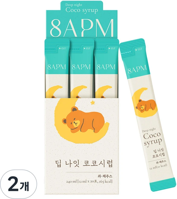 8APM 딥 나잇 코코시럽, 2개, 240ml - 쿠팡